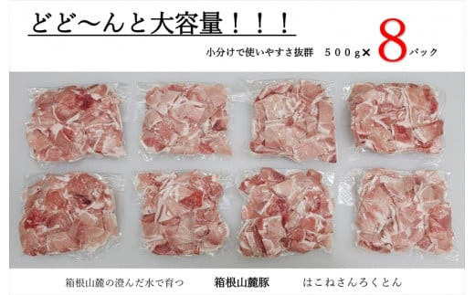 箱根山麓豚　モモ・ウデ切り落とし４K盛り(500ｇ×８パック)【 箱根山麓豚 切り落とし 神奈川県 小田原市 】