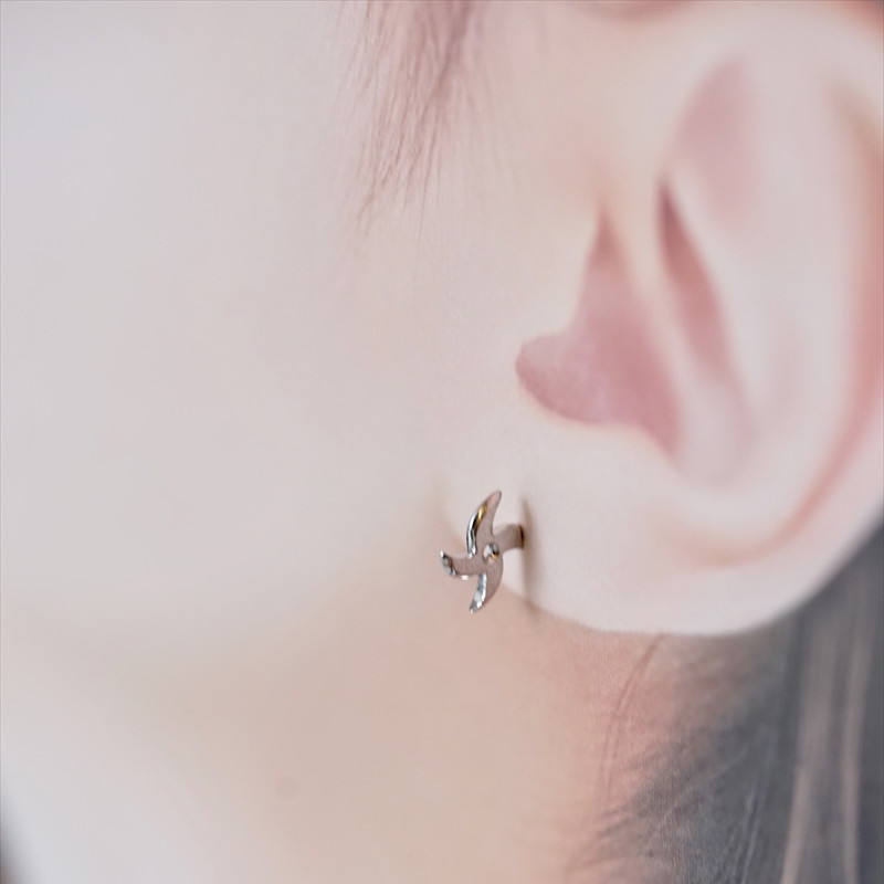 風魔小太郎　２タイプの手裏剣ピアス　（シルバー）【 ジュエリー アクセサリー 神奈川県 小田原市 】