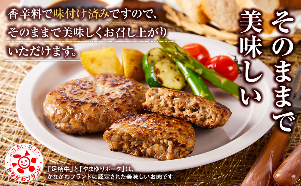 【かながわブランド】足柄牛とやまゆりポーク合い挽きハンバーグ8個入【 肉 国産  神奈川県 小田原市 】