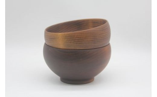 めいぼく椀テッラ大 2樹種セット(ブナ・サクラ)【めいぼく椀テッラ 13.0φ×7.4cm 手作り ウレタン塗装 国産天然木 おしゃれ プレゼント 記念 お祝い 夫婦 神奈川県 小田原市 】