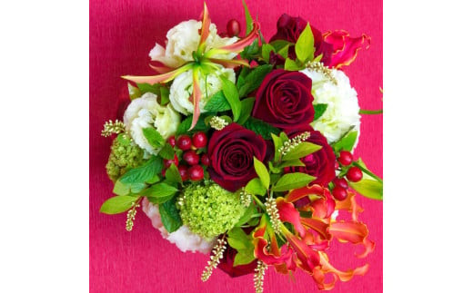 アレンジメント Sサイズ_レッド系