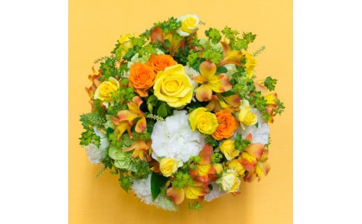 アレンジメント Mサイズ_イエロー/オレンジ系