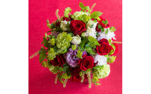アレンジメント Mサイズ_レッド系