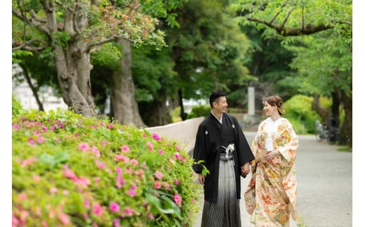 小田原城フォトウェディング（60分撮影・衣装・美容・写真データ付き）【小田原 出張撮影 60分 撮影データ 写真データ 写真 カメラマン 同行撮影 時間内撮影し放題　小田原城 結婚 結婚写真 神奈川県 小田原市 】