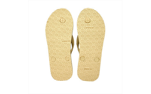 海にかえる生分解性の国産ビーチサンダル「SIX LINE」☆小田原城型フローティングキーホルダー付き ソール：ナチュラル×鼻緒：ナチュラル・27cm【高島屋選定品】