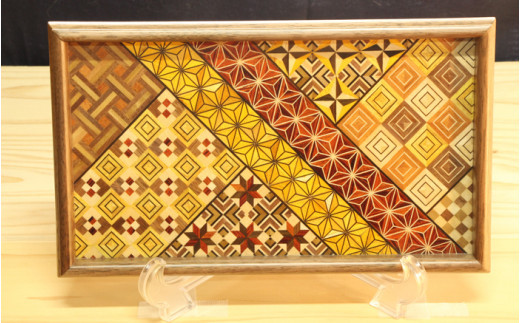 【箱根寄木細工　マグカップ2つと寄木盆のセット】伝統工芸品で素敵なひと時を