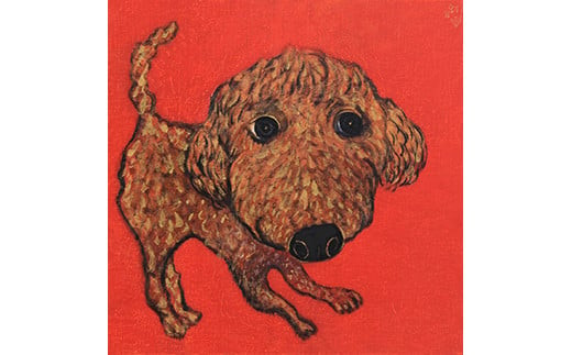 アーティストが『愛しいペットのポートレート』描きます 6号サイズ スクエア 410×410mm【アート 6号サイズ　油絵 横井山泰 美術 作家 410×318mm スクエア 神奈川県 小田原市 】