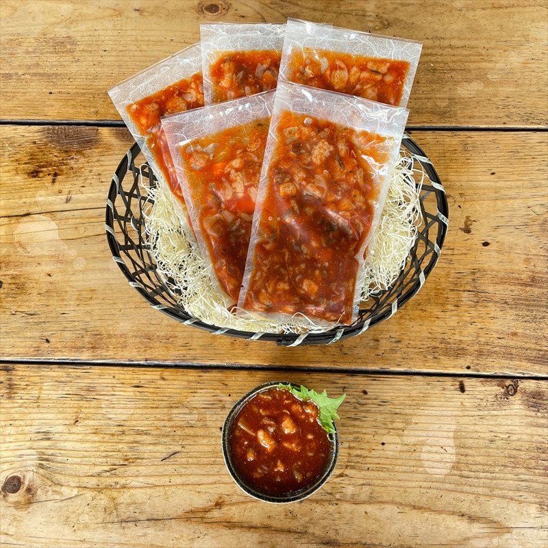 たこ七味 5パック【たこ 珍味 おつまみ キムチ 惣菜 海鮮 いかの塩辛 珍味 お取り寄せ 御中元 お中元 お歳暮 父の日 母の日 贈り物 日本酒 焼酎】【神奈川県小田原市早川】