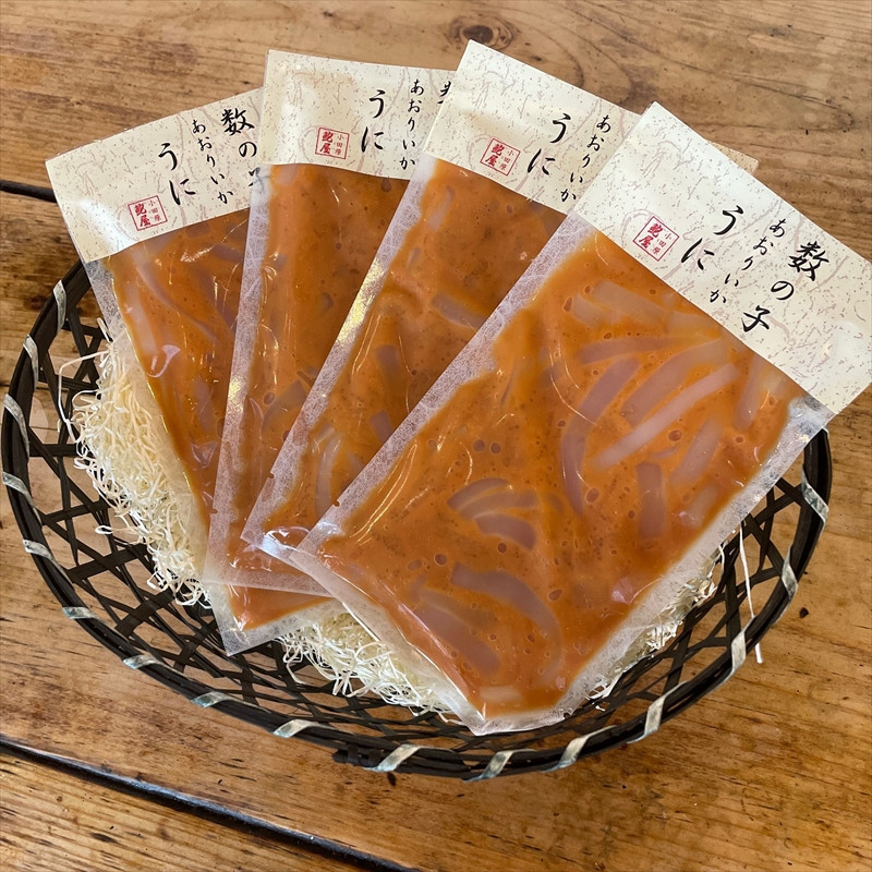 王様の塩辛 雲丹風味 4パック【あおりいか 塩辛 うに おつまみ 珍味 惣菜 海鮮 いかの塩辛 珍味 お取り寄せ 御中元 お中元 お歳暮 父の日 母の日 贈り物 日本酒 焼酎 】【神奈川県小田原市早川】