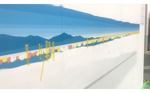 壁掛け壁画　小田原の風景など　大型オリジナルアート　壁のサイズに合わせたキャンバス作品　4メートル程度まで　海　山　空