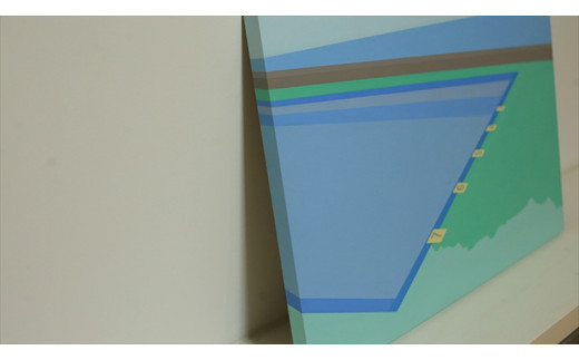 原画【お家に帰ろう】オリジナル風景画　 ペインティング　小田原出身在住イラストレーターの作品　心象風景　子供の頃見た風景　海　空　山