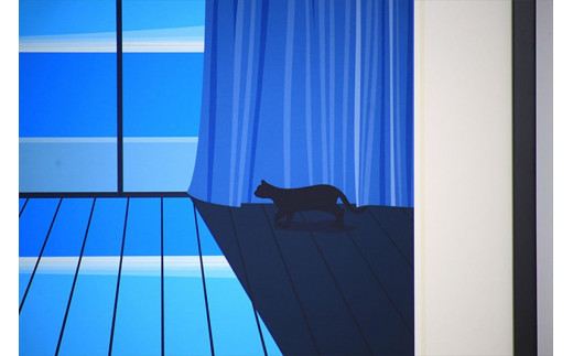 【森の中の小さな明かり】小説付き　直筆サイン入り　額付きジークレープリント　小田原にある景色　心象風景　片田舎の風景　子供の頃に見た風景　海　空　山