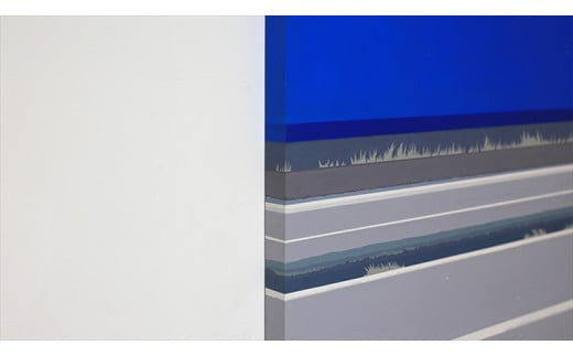 原画【彼女の家までの残りの道を歩いた】オリジナル風景画　キャンバス ペインティング　小田原出身在住イラストレーターの作品　心象風景　子供の頃見た風景　海　空　山