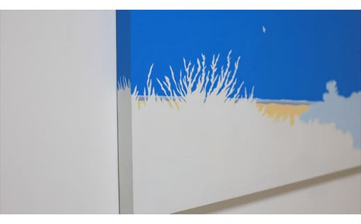 原画【また会いましょう】オリジナル風景画　キャンバス ペインティング　小田原出身在住イラストレーターの作品　心象風景　子供の頃見た風景　海　空　山