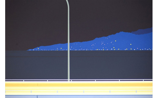 【幸福の孤独と、夜の瞼】小説付き　直筆サイン入り　額付きジークレープリント　小田原にある景色　心象風景　片田舎の風景　子供の頃に見た風景　海　空　山