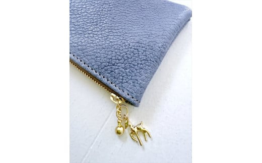 鹿革L字財布ミニ　ブルーグレー【 財布 神奈川県 小田原市 】