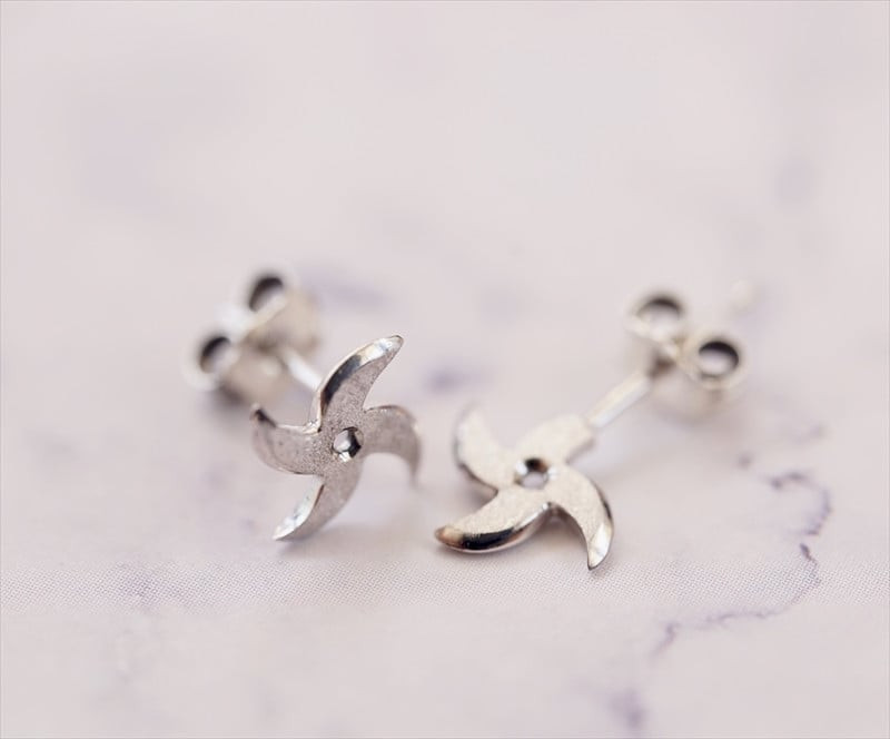 風魔小太郎　２タイプの手裏剣ピアス　（シルバー）【 ジュエリー アクセサリー 神奈川県 小田原市 】