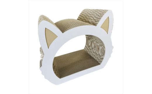 ねこの爪とぎ　みみCT　カラー；ホワイト【 ペット用品 爪とぎ 神奈川県 小田原市 】