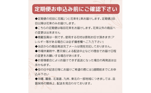 【月2回（全24回）】《数量限定・花瓶付き》～スタンダードstyle～季節の花束定期便（全24回）月2回お届け×12カ月【 花 お花 神奈川県 小田原市 】