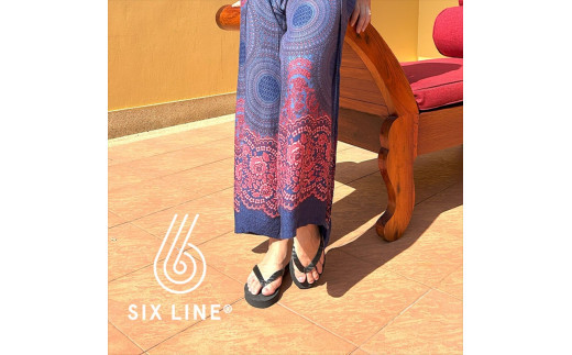 海にかえる生分解性の国産ビーチサンダル「SIX LINE」☆小田原城型フローティングキーホルダー付き ソール：グレー×鼻緒：ネイビー・24cm【高島屋選定品】