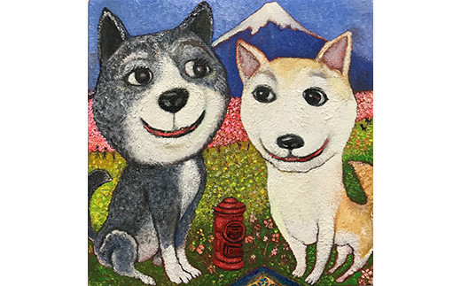 アーティストが『愛しいペットのポートレート』描きます 6号サイズ スクエア 410×410mm【アート 6号サイズ　油絵 横井山泰 美術 作家 410×318mm スクエア 神奈川県 小田原市 】