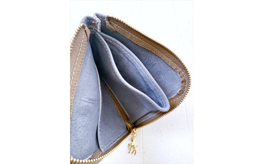 鹿革L字財布ミニ　ブルーグレー【 財布 神奈川県 小田原市 】