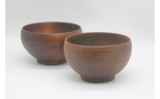めいぼく椀テッラ大 2樹種セット(ブナ・サクラ)【めいぼく椀テッラ 13.0φ×7.4cm 手作り ウレタン塗装 国産天然木 おしゃれ プレゼント 記念 お祝い 夫婦 神奈川県 小田原市 】