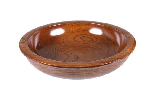 スリ漆ケヤキ尺三寸木鉢【尺三寸木鉢 ケヤキ材 直径38.5cm×11.5cm 日本のケヤキ 手作り 工芸品 透漆塗り 国産天然木 おしゃれ プレゼント 記念 お祝い コネ鉢  そば 神奈川県 小田原市 】