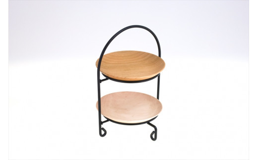 めいめい皿とスタンドセット　桜/楓【木 雑貨 食器 ティータイム プレゼント アクセサリースタンド 日本製 神奈川県小田原市】