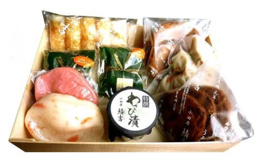 女将さんお勧め詰合せ【創業244年小田原蒲鉾発祥の店　鱗吉】　【のし無料サービス】【しんじょ（桜えび） しんじょ（紅） いわし揚げ てどり揚げ 彩しんじょ 笹しんじょ チーズ竹輪 わさび漬け 神奈川県 小田原市 】