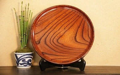 小田原漆器　8寸薄盆【漆塗り 国産天然木 おしゃれ プレゼント 記念 お祝い ふっくらとしたデザイン 木製食器 日用品 キッチン用品 木製 直径235mm×高さ25mm 小田原漆器 神奈川県 小田原市 】