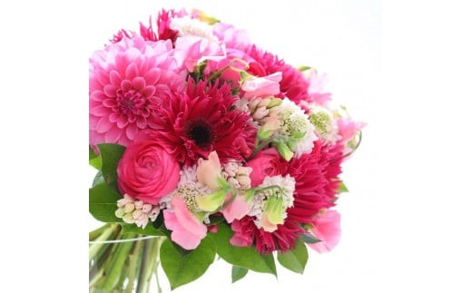 季節の花束と花瓶のセット　Mサイズ【季節の花束と花瓶 Mサイズ 世界らん展 フラワードリームジャパンカップ 国内主要コンテスト受賞 贈り物 フラワーライフ 生活の彩 お部屋の彩 神奈川県 小田原市 】