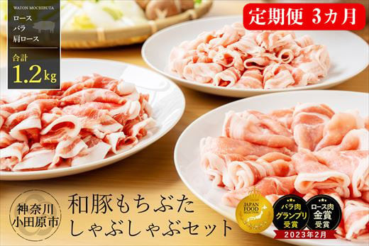 【定期便3ヵ月】 和豚 もちぶた しゃぶしゃぶ セット 合計 1.2kg ロース バラ 肩ロース ふるさと納税 【小分け ポーク 豚バラ 豚ロース 豚しゃぶ しゃぶしゃぶ肉 豚肉 贈答品 贈答用 ギフト お取り寄せ 御中元 お中元 お歳暮 贈り物 神奈川県 小田原市 】