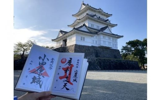 小田原城御城印・御城印帳セット【小田原 小田原城 御城印 三鱗 家紋 北条氏 摩利支天 小田原城オリジナル 蛇腹式製本 来城記念 登城記念 記念品 大久保氏　朱印 虎朱印 印判 シンプルデザイン 神奈川県 小田原市 】