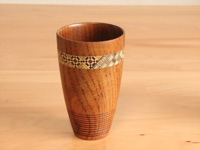 【箱根寄木細工　ジョッキ】伝統工芸品で乙な一杯！木肌が作るクリーミーな泡立ち、結露しにくいのも嬉しい！【 キッチン用品 食器 雑貨 日用品 木製食器　職人メイド 工芸品 職人の手作り おしゃれ食器 神奈川県 小田原市 】