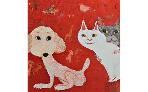 アーティストが『愛しいペットのポートレート』描きます 6号サイズ スクエア 410×410mm【アート 6号サイズ　油絵 横井山泰 美術 作家 410×318mm スクエア 神奈川県 小田原市 】