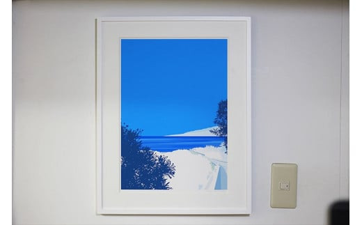 【未来のために】小説付き　直筆サイン入り　額付きジークレープリント　小田原にある景色　心象風景　片田舎の風景　子供の頃に見た風景　海　空　山