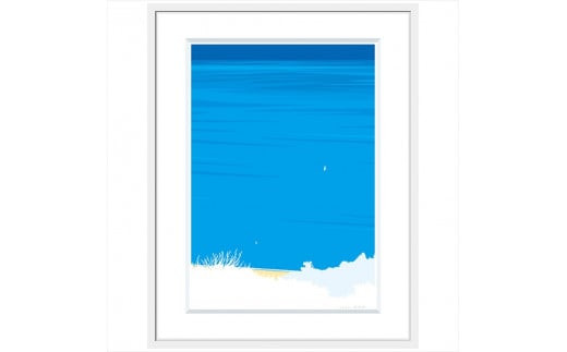 【また会いましょう】直筆サイン入り　額付きジークレープリント　小田原にある景色　心象風景　片田舎の風景　子供の頃に見た風景　海　空　山