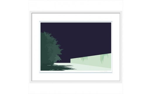 【何も思い出さなくてもいいのかもしれない】直筆サイン入り　額付きジークレープリント　小田原にある景色　心象風景　片田舎の風景　子供の頃に見た風景　海　空　山