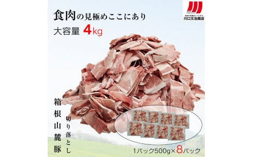 箱根山麓豚　モモ・ウデ切り落とし４K盛り(500ｇ×８パック)【 箱根山麓豚 切り落とし 神奈川県 小田原市 】