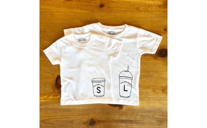 2人兄弟姉妹でおそろい/コーヒーカップ S×L プリント/ Tシャツ2枚組ギフトセット【出産祝い・誕生日・ギフト・プレゼント】（80cm×90cm）