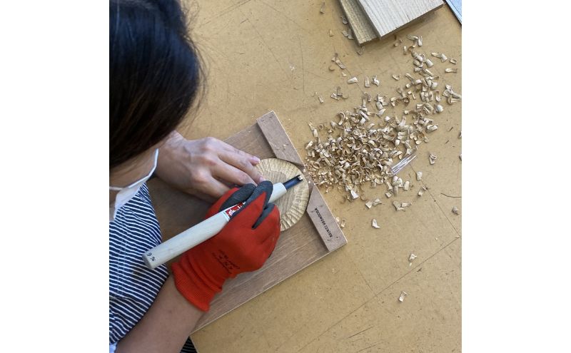 WWC　おうちでたのしむ・くるみ豆皿キット/彫刻刀2種付き