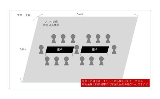 【３シート限定】逗子海岸花火大会プレミアム座卓付きシート席１ブロック貸切チケット（飲食なし）※チケットの発送はございません