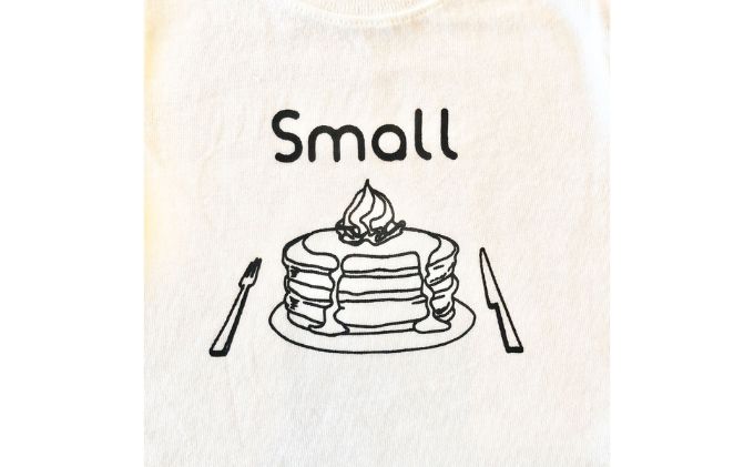 2人兄弟姉妹でおそろい/パンケーキ Small×Large プリント/ Tシャツ2枚組ギフトセット【出産祝い・誕生日・ギフト・プレゼント】（90cm×140cm）