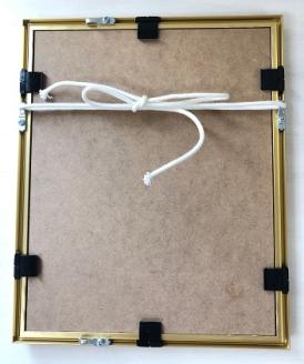 白木フレーム入りねこ版画「おおねこさん」絵本作家おまたたかこジークレー作品