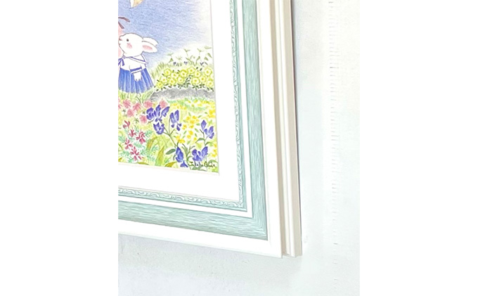 絵本作家おまたたかこ　ジークレー版画「高原散歩」