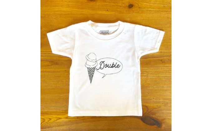 2人兄弟姉妹でおそろい/アイスクリーム Sigle×Double プリント/ Tシャツ2枚組ギフトセット【出産祝い・誕生日・ギフト・プレゼント】（90cm×150cm）