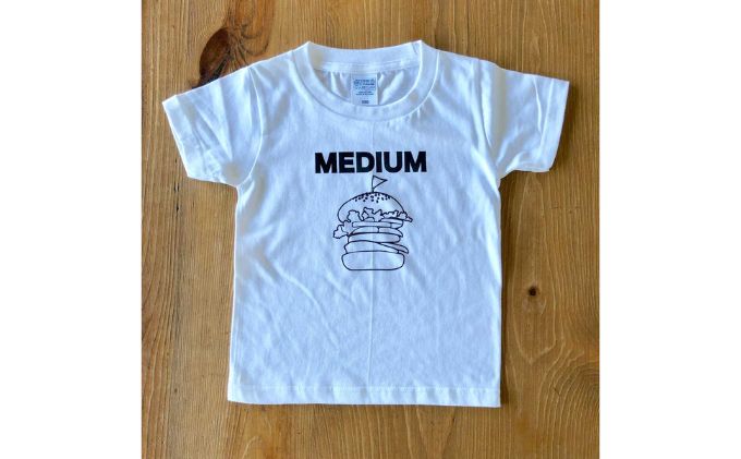 3人兄弟姉妹でおそろい/ハンバーガー SMALL×MEDIUM×BIG プリント/ Tシャツ3枚組ギフトセット【出産祝い・誕生日・ギフト・プレゼント】（80cm×110cm×150cm）