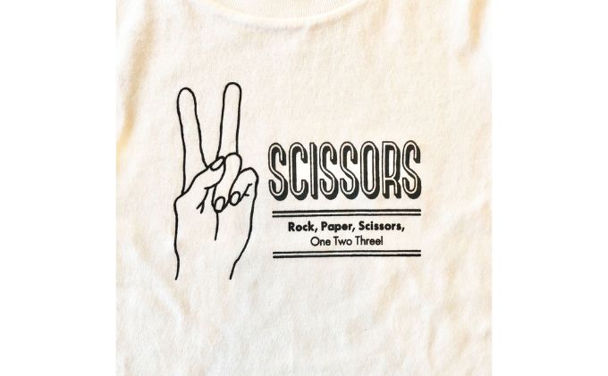 3人兄弟姉妹でおそろい/じゃんけん ROCK×PAPER×SCISSORS プリント/ Tシャツ3枚組ギフトセット【出産祝い・誕生日・ギフト・プレゼント】（80cm×120cm×130cm）