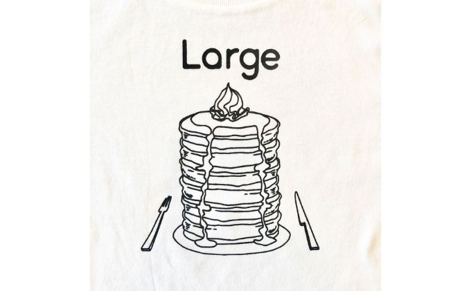 2人兄弟姉妹でおそろい/パンケーキ Small×Large プリント/ Tシャツ2枚組ギフトセット【出産祝い・誕生日・ギフト・プレゼント】（80cm×140cm）